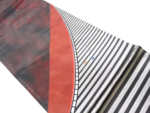 JAPANESE FUKURO OBI / WOVEN ABSTRACT STRIPE